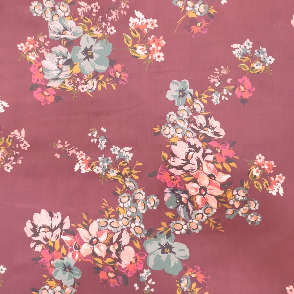 McElroy Cotton Lawn Digital Print Mulberry Blooms